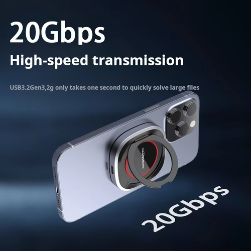 Kenya's 2-in-1 Tech Marvel - 1TB Portable SSD with Magnetic Phone Holder for Cars & Boda Bodas