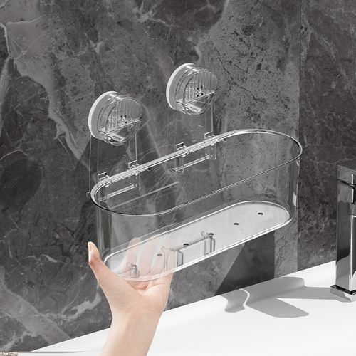 Bathroom Suction Shelf – No Drilling Needed, Tidy Up Your Space!