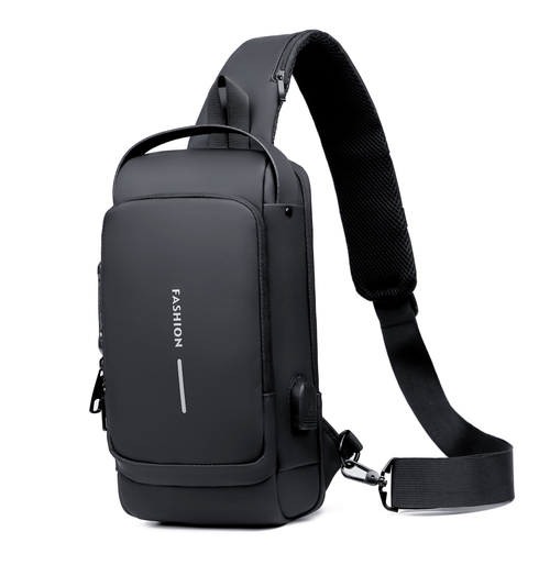 Hot Sell Crossbody Chest Bag with USB and Coded Lock Anti-theft Shoulder Bag Fashion Sling Bag Waterproof Custom Logo for Men