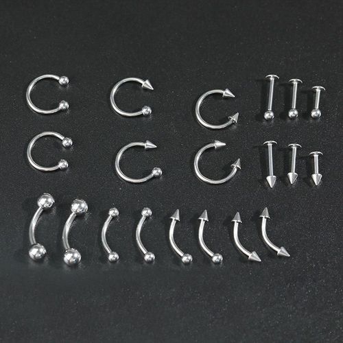 Hot Selling 316 Titanium Steel Horseshoe Circular Septum Nose Ring Labret Lip Tongue Stud Earrings Fashion Body Piercing Jewelry