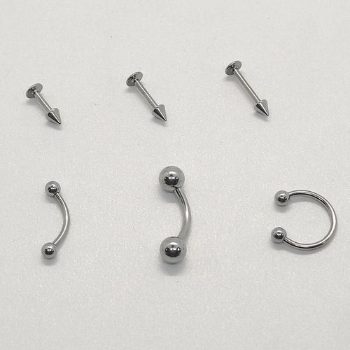 Hot Selling 316 Titanium Steel Horseshoe Circular Septum Nose Ring Labret Lip Tongue Stud Earrings Fashion Body Piercing Jewelry
