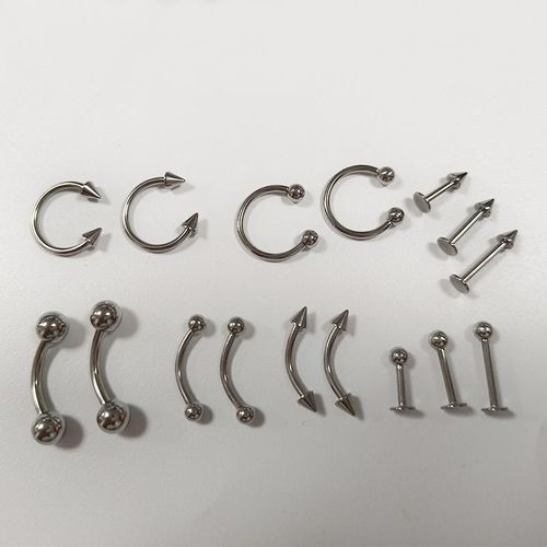 Hot Selling 316 Titanium Steel Horseshoe Circular Septum Nose Ring Labret Lip Tongue Stud Earrings Fashion Body Piercing Jewelry