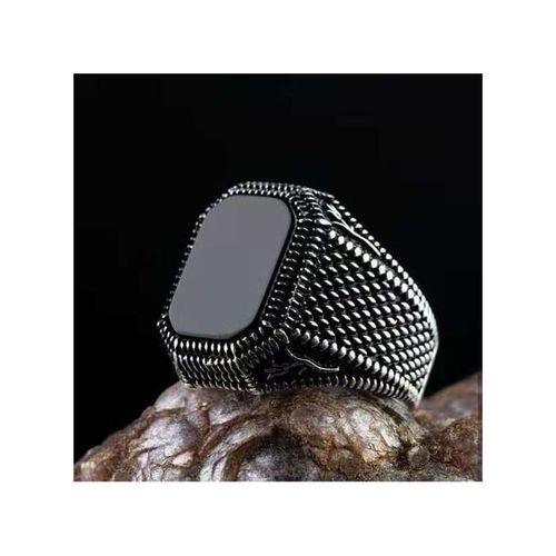 Men's Ring With Gem Silver