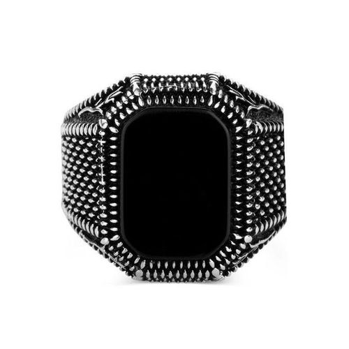 Men's Ring With Gem Silver