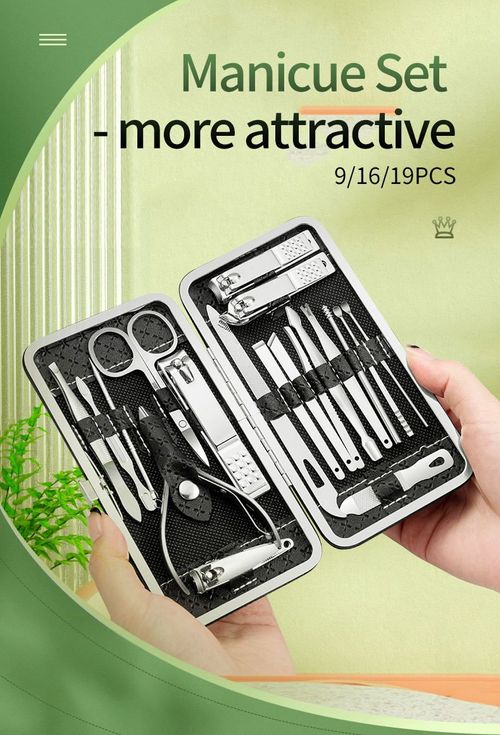 TOUPHY Manicure Nail Clippers Kit Pedicure Set Nail 19Pcs