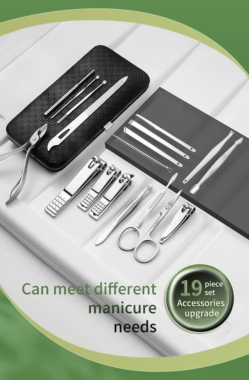 TOUPHY Manicure Nail Clippers Kit Pedicure Set Nail 19Pcs