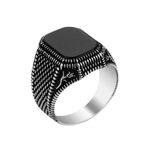 Men's Ring With Gem Silver