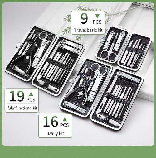 TOUPHY Manicure Nail Clippers Kit Pedicure Set Nail 19Pcs