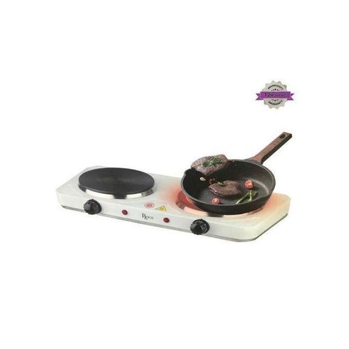 Roch 2 Burner Deluxe Electric Hotplate - 2000W (RES-8020A-D) - White