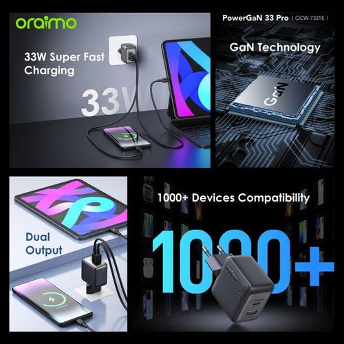 Oraimo 33W Gan fast charging With 60W Fast Type-C to Type-C Charging Cable