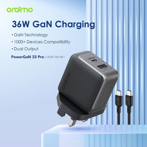 Oraimo 33W Gan fast charging With 60W Fast Type-C to Type-C Charging Cable