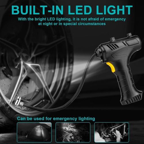 12V 150PSI Portable Digital Tire Inflator Car Air Compressor - Black