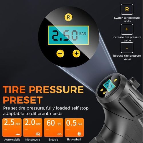 12V 150PSI Portable Digital Tire Inflator Car Air Compressor - Black