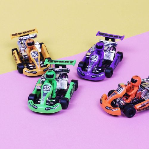 2025 Mini Pull Back Power Go-Kart Car Racing Game Vehicle Model Children Educational Toy Funny Kids Toys for Boys Plastic Car