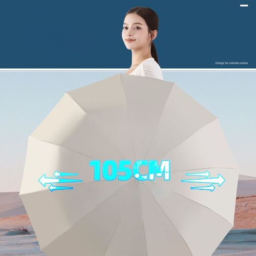 DD2223 Automatic  Sun Protection Umbrella Black Coating Folding Strong Windproof Rain Paraguas Outdoor UV Umbrella