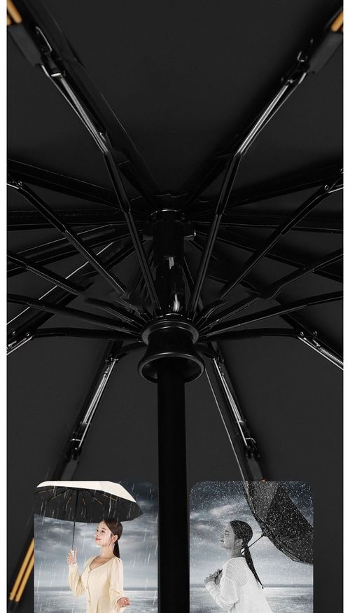 DD2223 Automatic  Sun Protection Umbrella Black Coating Folding Strong Windproof Rain Paraguas Outdoor UV Umbrella
