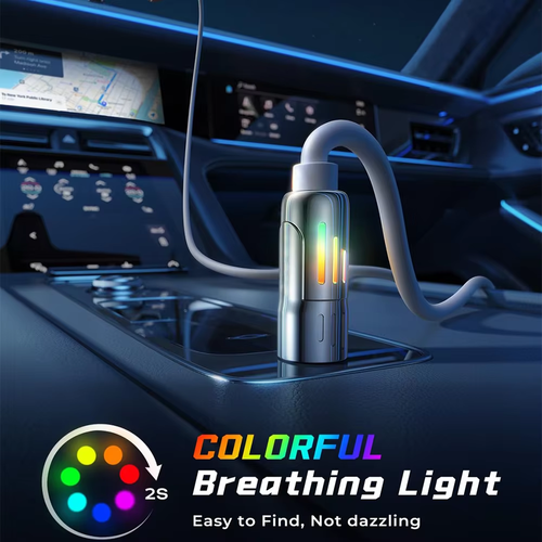 4 in 1 LED Multi USB Charging Cable 65W Fast Charging Charger Cord with LED Light Flowing USB Type C Cable