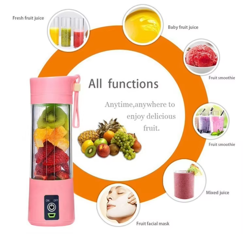 Electric Juicer Cup: 6-Blade, Mini & Portable – Multi-Functional for Fresh Juices at Home or On-the-Go