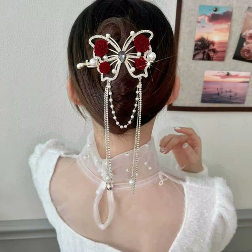 New Floral Rhinestone Hair Clips Elegant and Light Luxury Easy to Create Hairstyles