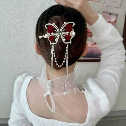 New Floral Rhinestone Hair Clips Elegant and Light Luxury Easy to Create Hairstyles