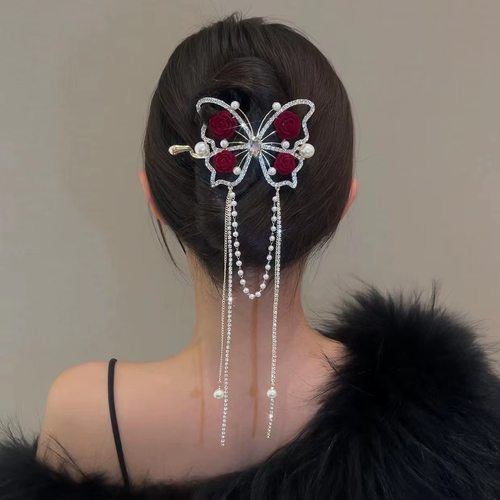 New Floral Rhinestone Hair Clips Elegant and Light Luxury Easy to Create Hairstyles