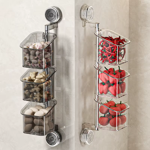 Best-Selling Suction Cup Storage Box – Rotatable, No-Drill for Kitchen & Bathroom