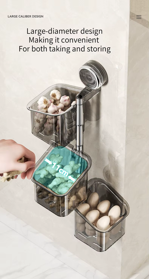 Best-Selling Suction Cup Storage Box – Rotatable, No-Drill for Kitchen & Bathroom