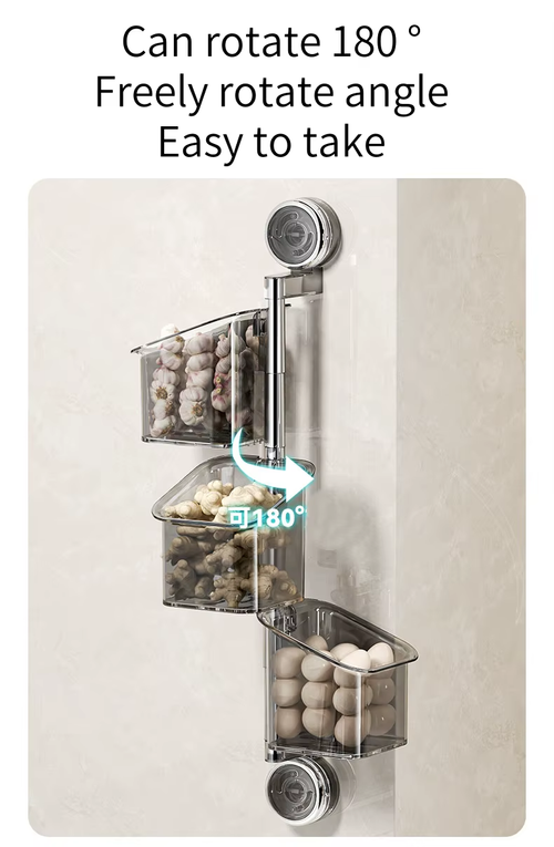 Best-Selling Suction Cup Storage Box – Rotatable, No-Drill for Kitchen & Bathroom