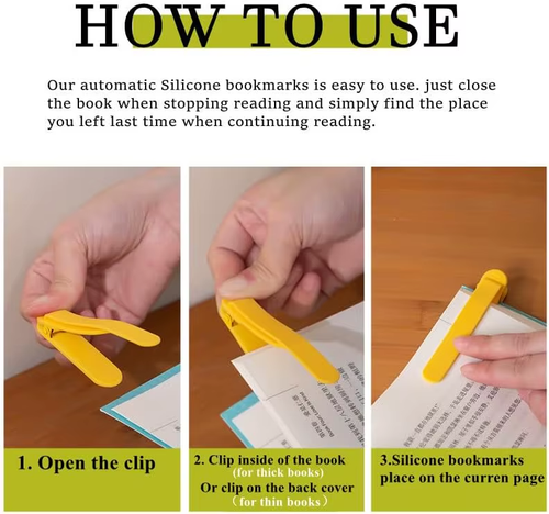 Delicate DIY Silicone Bookmark Clip – Limited Buy One Get One Free, 6 Random Colors