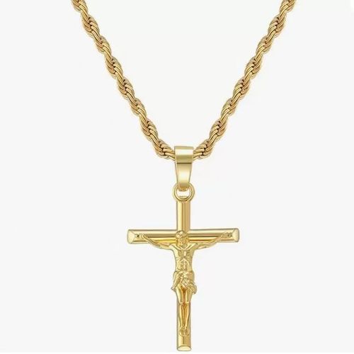 Gold-Plated Cross Pendant Necklace for Men - Tarnish-Resistant, Minimalist & Premium Design | Stylish Daily Accessory