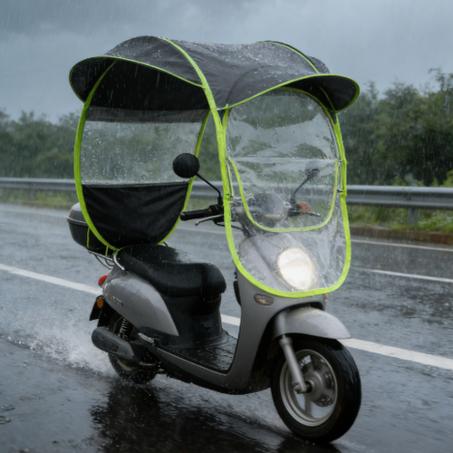 Black Electric Scooter Rain Canopy Sun Shade, Outdoor Sun Protection Vehicle Shelter, In Stock😀😀😀