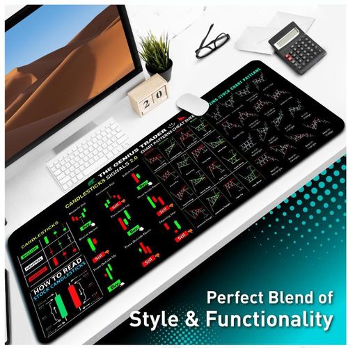 Stock Market Chart Pattern Large Extended Shortcut Key Mouse Pad Gaming Keyboard Carpet Table Mat Office Accessories Rug