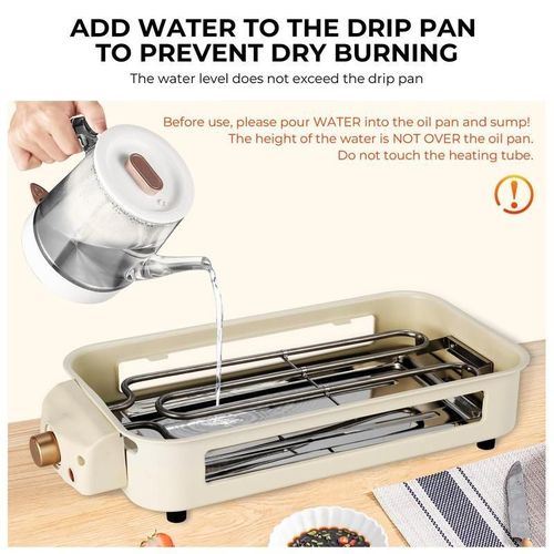 Party Must Have 1500W White Smokeless Electric Grill Non-Stick Griddle + 3 Raclette Pans Perfect for Steaks Seafood & Feasts Use Indoors & Out