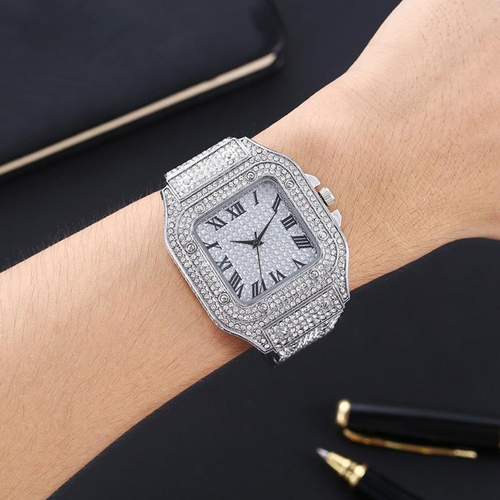 Luxury Moissanite Iced Out Watches Hip Hop Bust Down Unisex