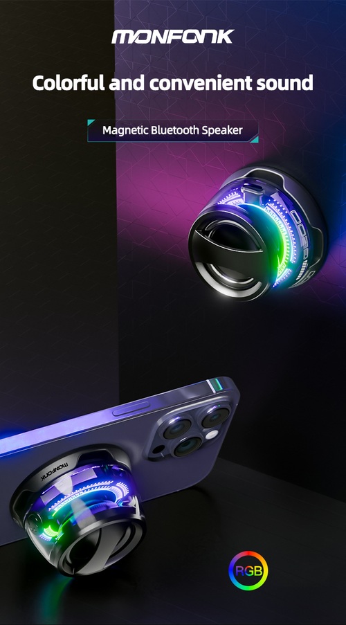 2025 New Style 5.3 Magnetic Mini Waterproof Speaker Multifunctional Portable Speaker Pairing USB-C Charge High Definition Sound