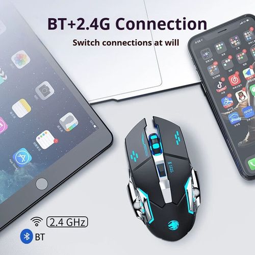 Wireless Bluetooth Dual-Mode Rechargeable Mouse – Quiet, Gaming-Ready & Long-Lasting