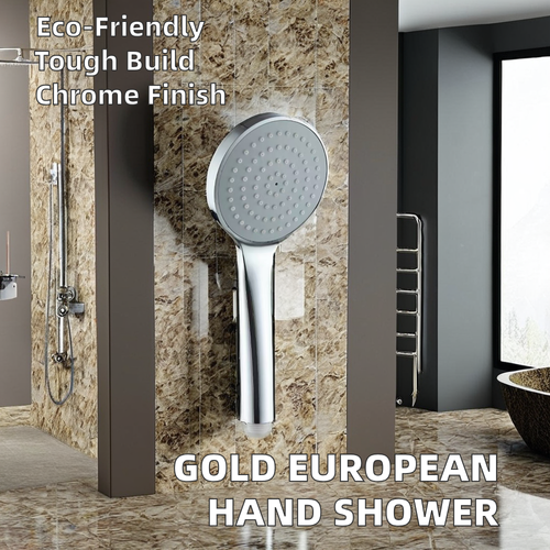 Modern German ABS Chrome Material Hand Shower Water Saving Feature for Hotels and Furniture