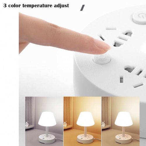 Power Strip Phone Holder Outlets and Multifunctional USB Charging Ports Overload Table Light Lamp