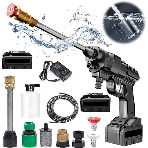 High Pressure Portable Car Washer Cordless Electric Cleaning Machine Long Endurance Lithium Battery Washer Tools Kit Cleaner Gun