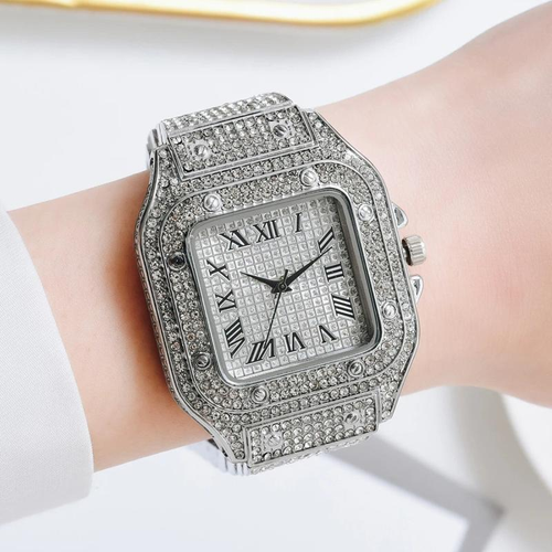 Luxury Moissanite Iced Out Watches Hip Hop Bust Down Unisex