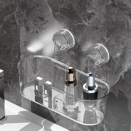Bathroom Suction Shelf – No Drilling Needed, Tidy Up Your Space!