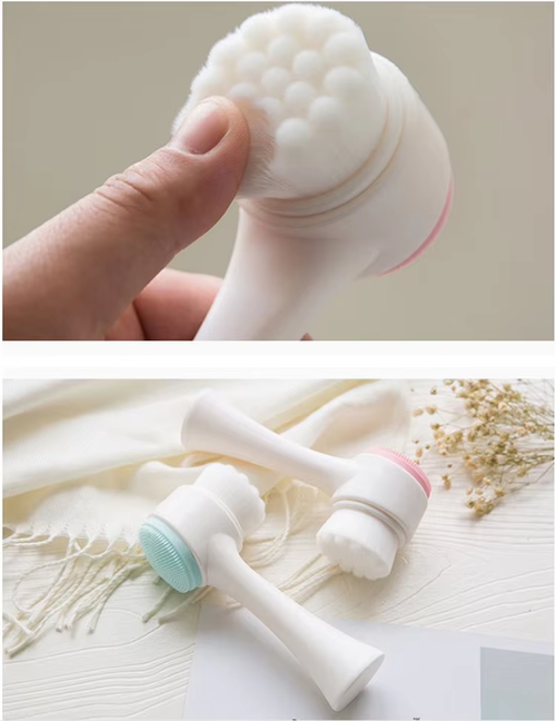 ot Selling Superfine Fibre Soft Facial Brush Deep Pore Cleansing Brush Silicone Face Washing Brush with Long Handle
