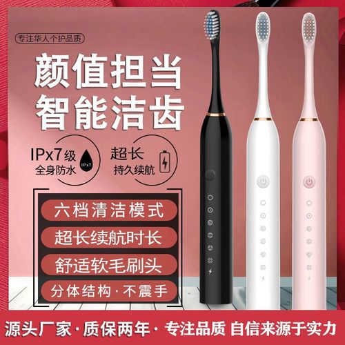 X3 Tooth Brush Electric Rechargeable Toothbrushes Adult 4Pcs Soft Bristles 6 Modes Electric Sonic Toothbrush Couple Customize