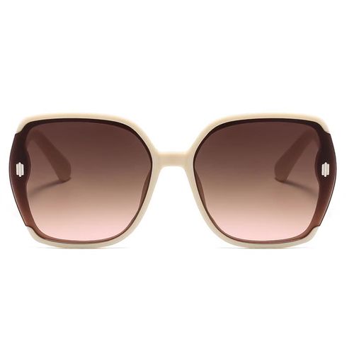 Women's UV-Protective Sunglasses (Off-White), High-End Women's Style, Big Face Friendly, Versatile & Slimming, Stylish Frames