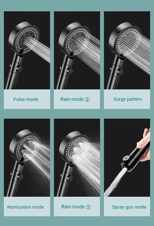 Black Warrior Soft-Spike Shower Head – Refresh All Summer