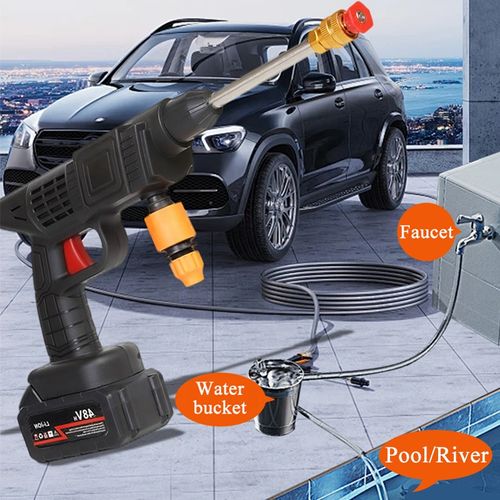 High Pressure Portable Car Washer Cordless Electric Cleaning Machine Long Endurance Lithium Battery Washer Tools Kit Cleaner Gun