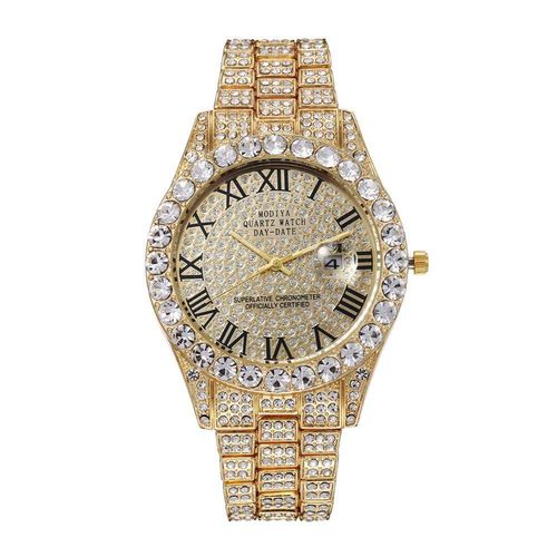 Bestselling Moissanite Starry Sky Watch – Luxury Design with Gold Dial