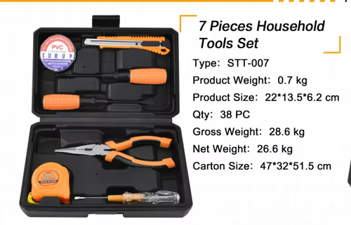 7PCS DIY Household Mini Tool Set Multi-functional Screwdriver Knife Hand Tools Set Box Pliers Mechanical Tool