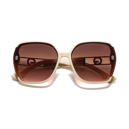 Women's UV-Protective Sunglasses (Off-White), High-End Women's Style, Big Face Friendly, Versatile & Slimming, Stylish Frames