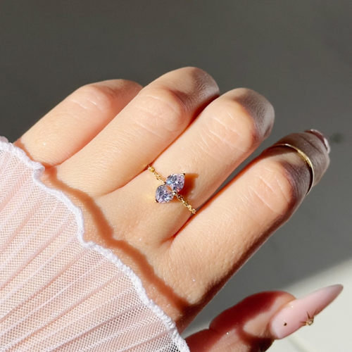 Double Heart Ring – Gold-Plated, Adjustable & Oh-So Chic